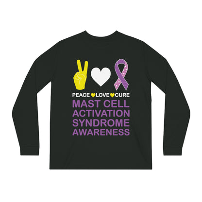 Peace Love Cure - Mast Cell Activation Syndrome, Unisex Organic Long Sleeve Tee, Printed