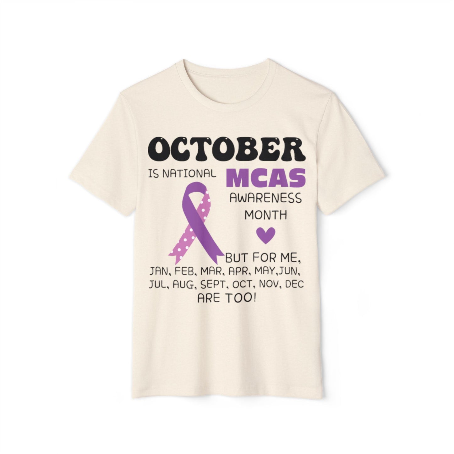 Awareness Month - Mast Cell Activation Syndrome, Unisex Organic Cotton T-shirt, Printed