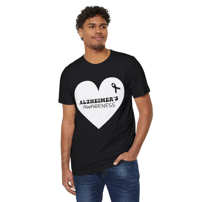 Awareness Heart - Alzheimer's, Unisex Organic Cotton T-shirt, Printed