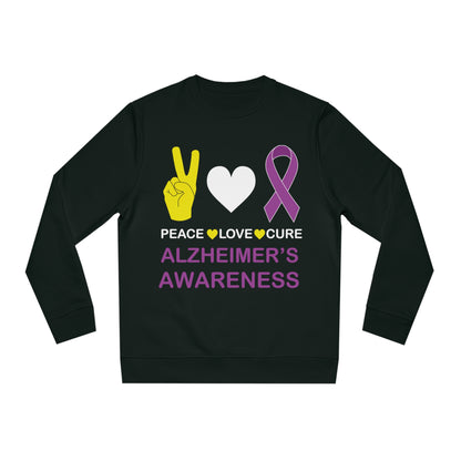 Peace Love Cure - Alzheimer's, Unisex Organic Sweatshirt, Printed