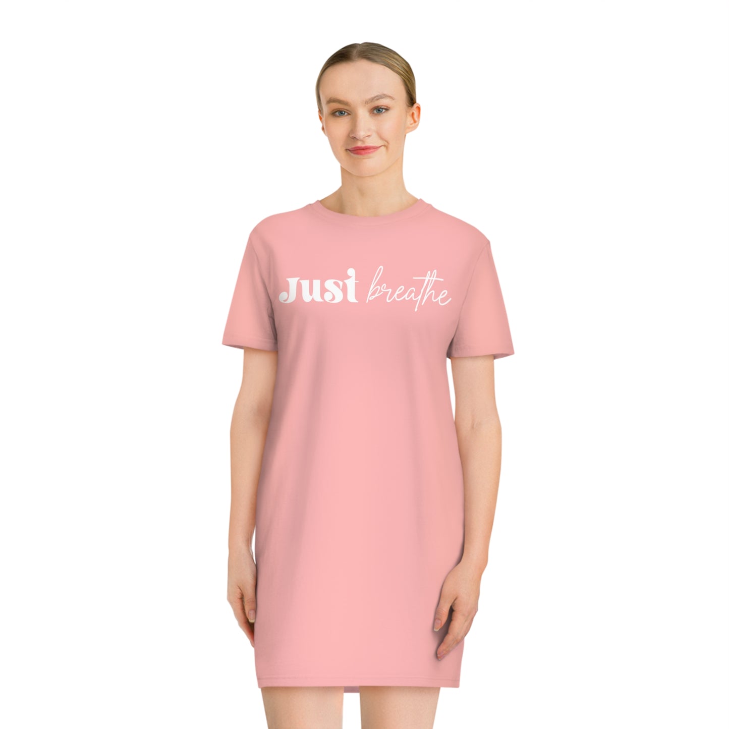 Just Breathe, Women's Spinner T-Shirt Dress, Printed