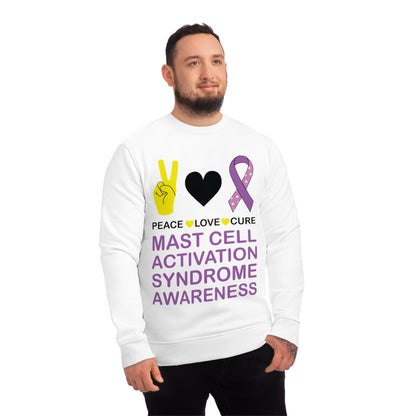 Peace Love Cure - Mast Cell Activation Syndrome, Unisex Organic Sweatshirt, Printed