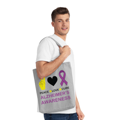 Peace Love Cure - Alzheimer's, Organic Tote, Printed