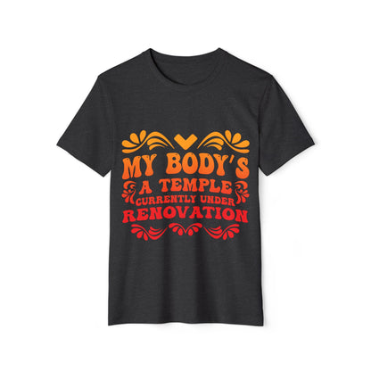My Body's A Temple..., Unisex Organic Cotton T-shirt (Colorful), Printed