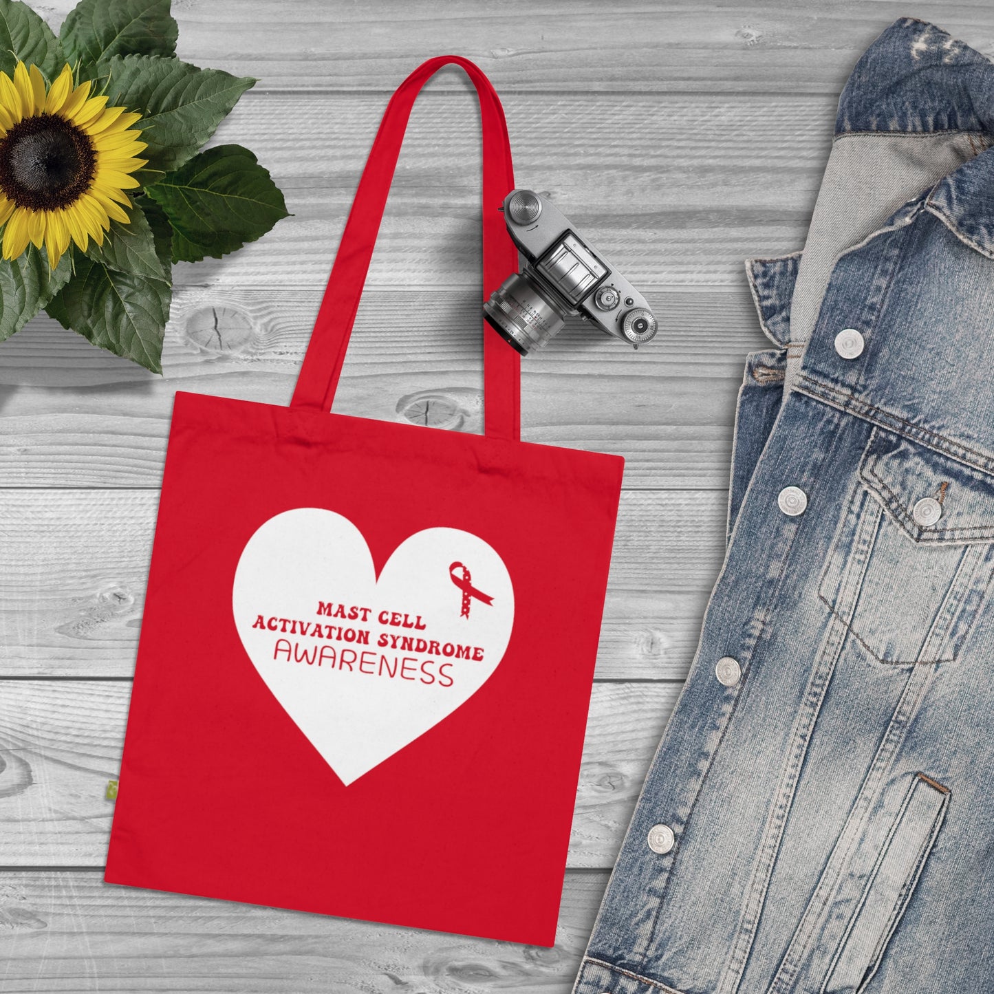 Awareness Heart - Mast Cell Activation Syndrome, Organic Tote (Colorful), Printed