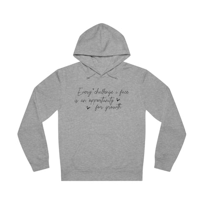 Every Challenge I Face, Unisex Organic Drummer Hoodie, Printed