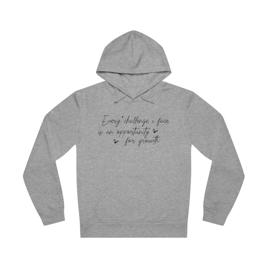 Every Challenge I Face, Unisex Organic Drummer Hoodie, Printed