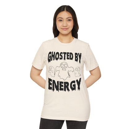 Ghosted by Energy with Spooky Ghosts, Unisex Organic Cotton T-shirt, Printed