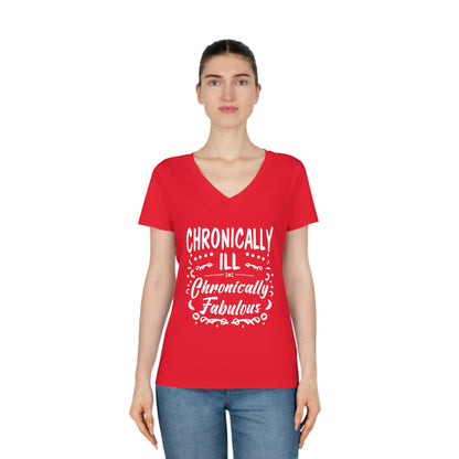 Chronically Ill, Chronically Fabulous, Women's Evoker V-Neck T-Shirt, Printed