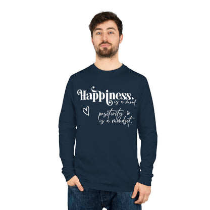 Happiness is a Mood, Unisex Organic Long Sleeve Tee, Printed