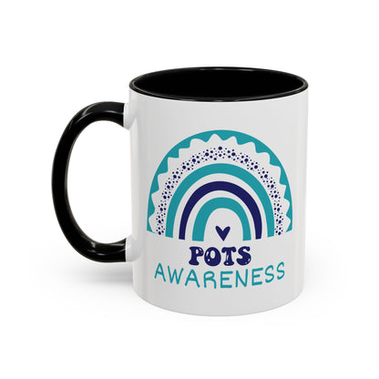 POTS Big Awareness Rainbow | Lead-free Accent Coffee Mug (11, 15oz)