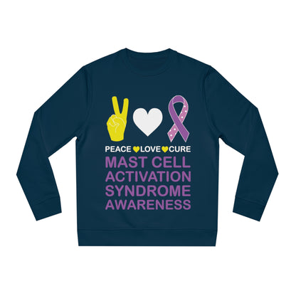 Peace Love Cure - Mast Cell Activation Syndrome, Unisex Organic Sweatshirt, Printed