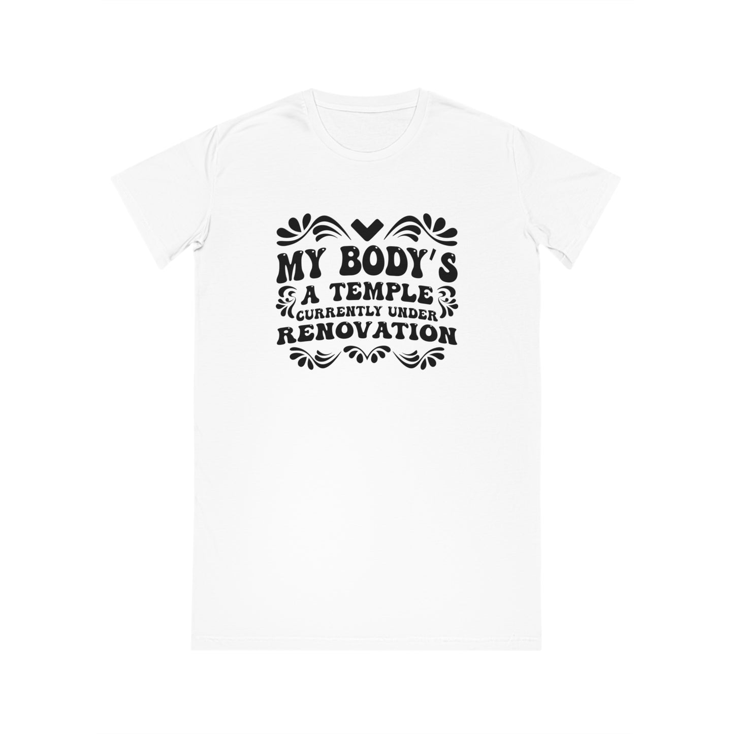 My Body's A Temple..., Women's Spinner T-Shirt Dress, Printed