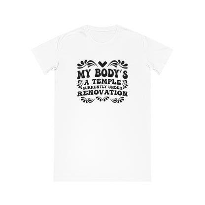 My Body's A Temple..., Women's Spinner T-Shirt Dress, Printed