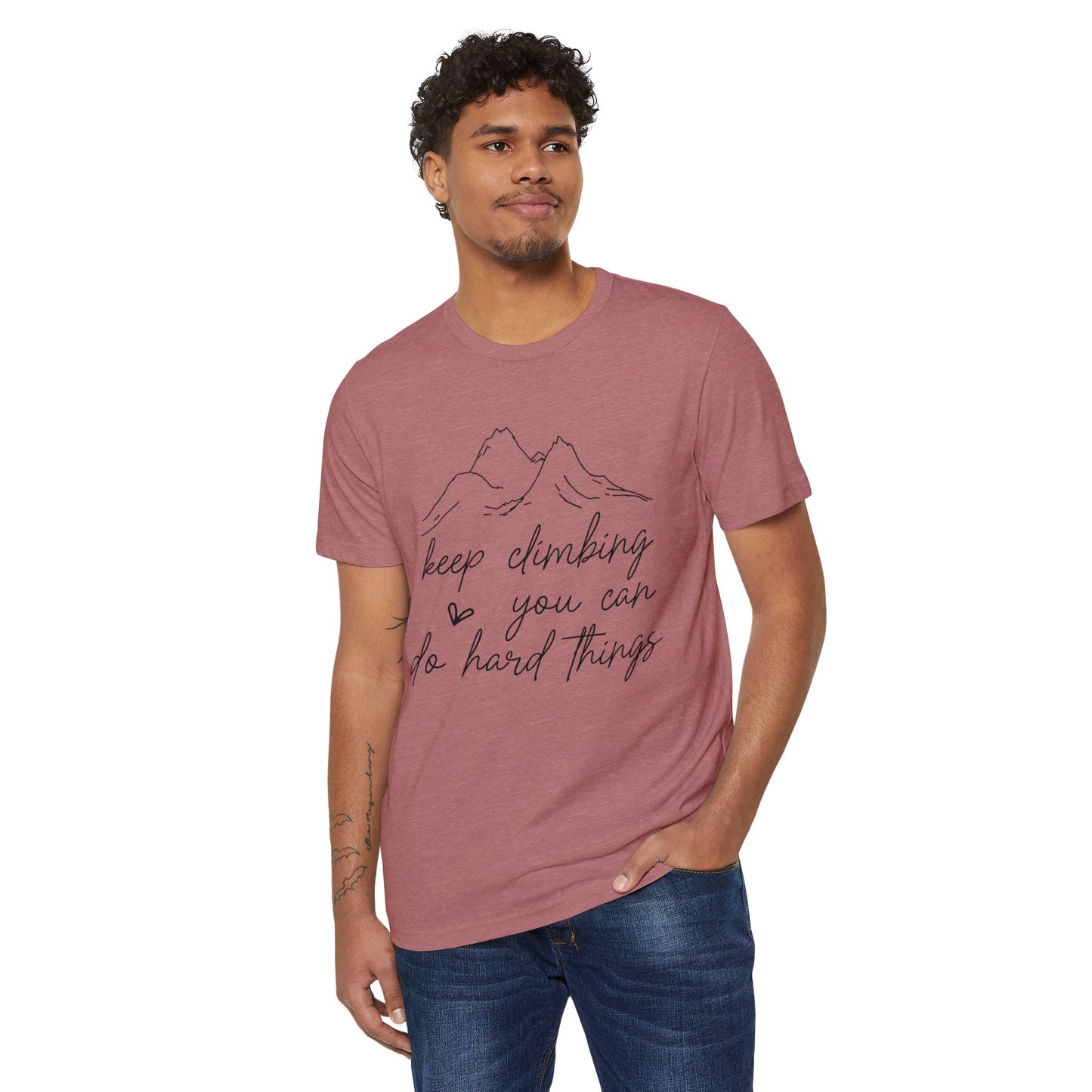 Keep Climbing, Unisex Organic Cotton T-shirt, Printed