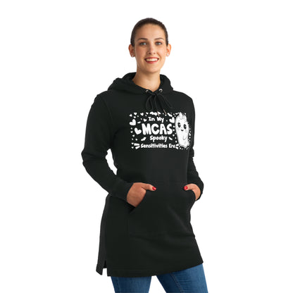 In My MCAS Spooky Sensitivities Era, Women's Streeter Organic Hoodie Dress (Dark), Printed