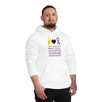 Peace Love Cure - Mast Cell Activation Syndrome, Unisex Organic Drummer Hoodie, Printed