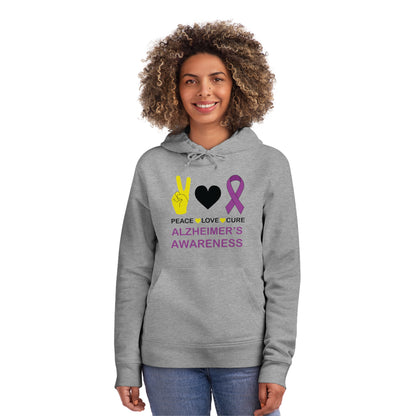 Peace Love Cure - Alzheimer's, Unisex Organic Drummer Hoodie, Printed