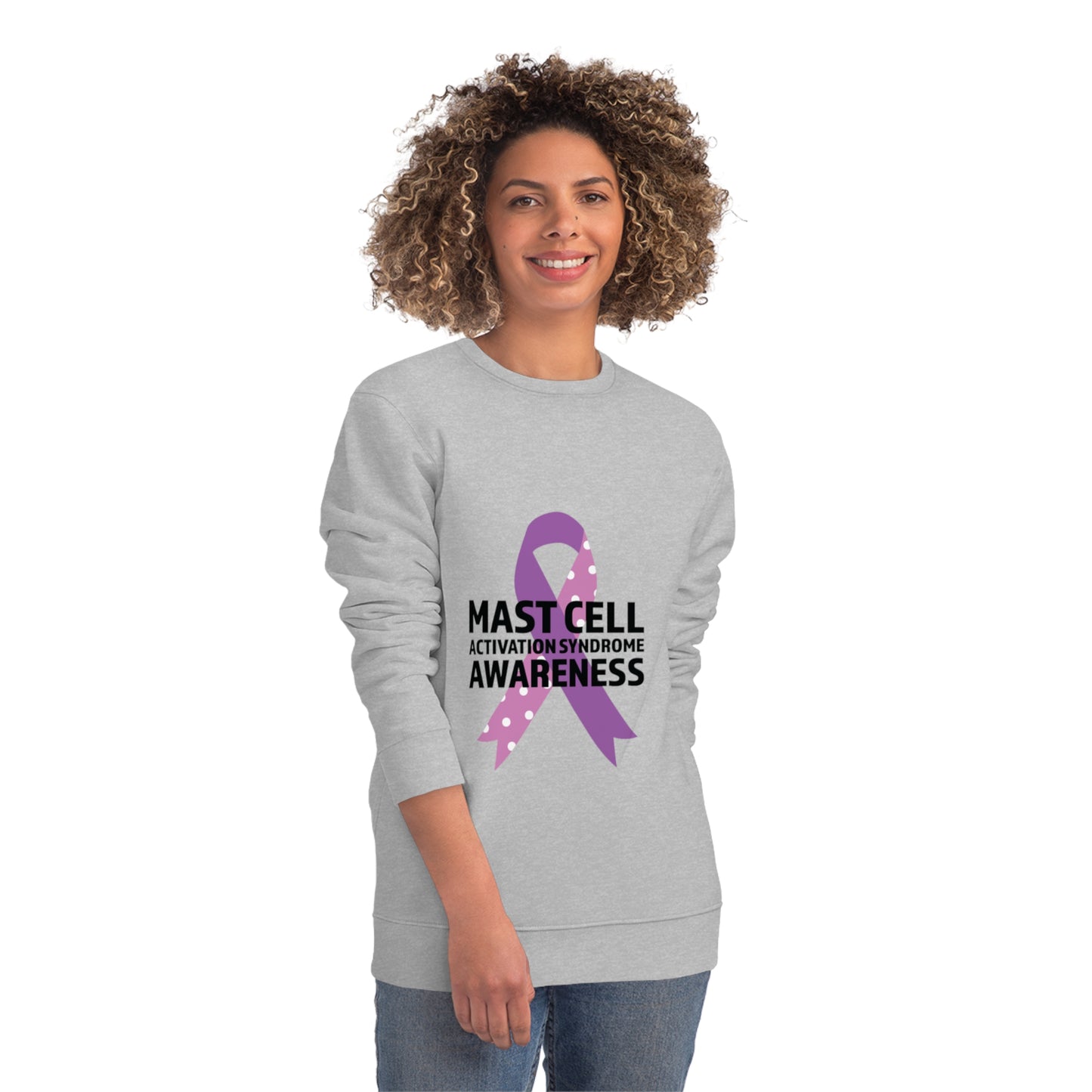 Awareness Ribbon - Mast Cell Activation Syndrome, Unisex Organic Sweatshirt, Printed