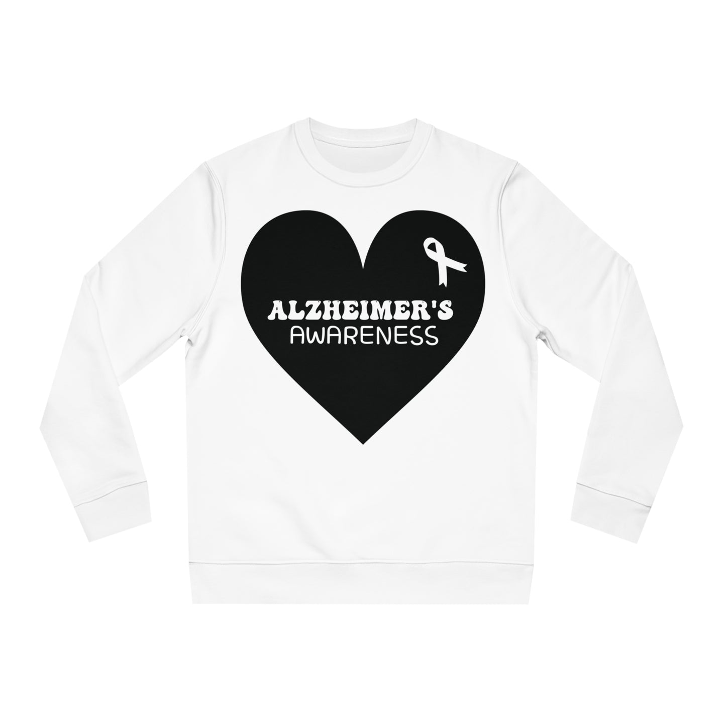 Awareness Heart - Alzheimer's, Unisex Organic Sweatshirt, Printed