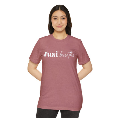 Just Breathe, Unisex Organic Cotton T-shirt, Printed