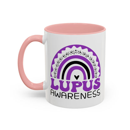 Lupus Big Awareness Rainbow | Lead-free Accent Coffee Mug (11, 15oz)