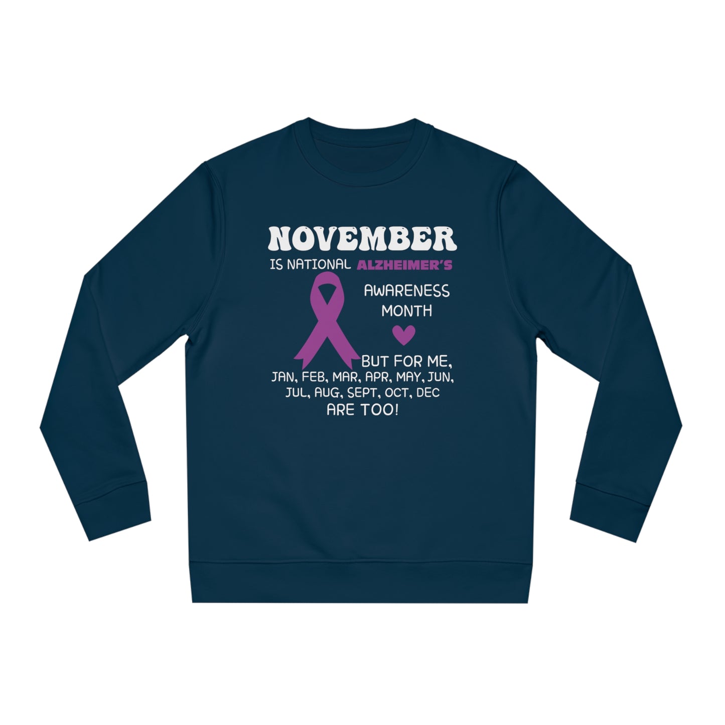 Awareness Month - Alzheimer's, Unisex Organic Sweatshirt, Printed