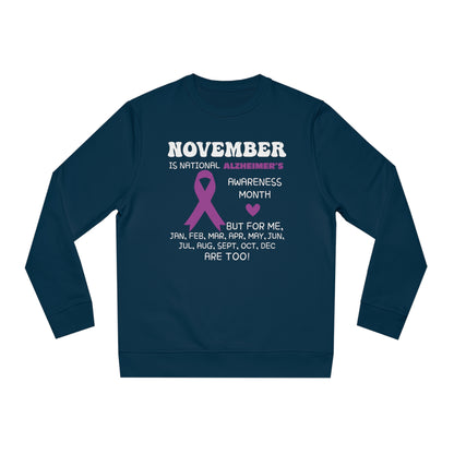 Awareness Month - Alzheimer's, Unisex Organic Sweatshirt, Printed