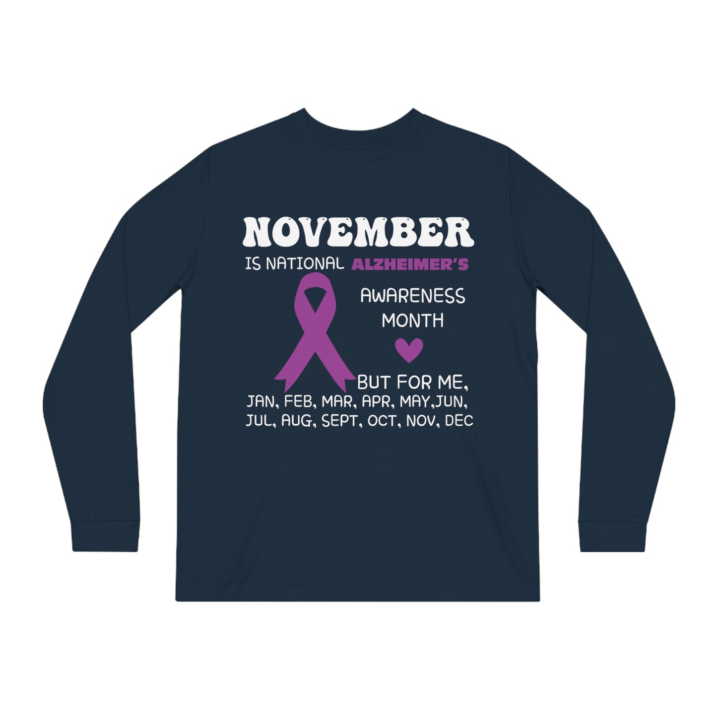 Awareness Month - Alzheimer's, Unisex Organic Long Sleeve Tee, Printed