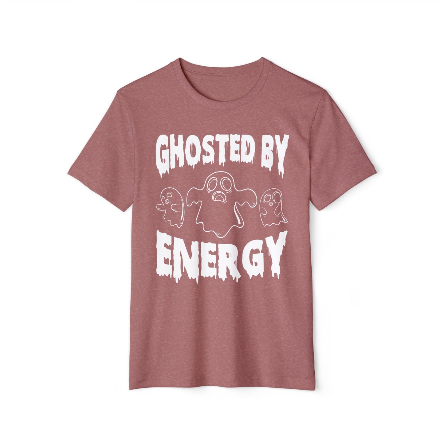 Ghosted by Energy with Spooky Ghosts, Unisex Organic Cotton T-shirt, Printed