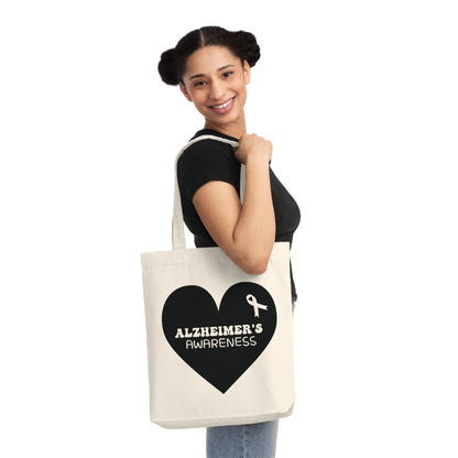 Awareness Heart - Alzheimer's, Organic Tote, Printed