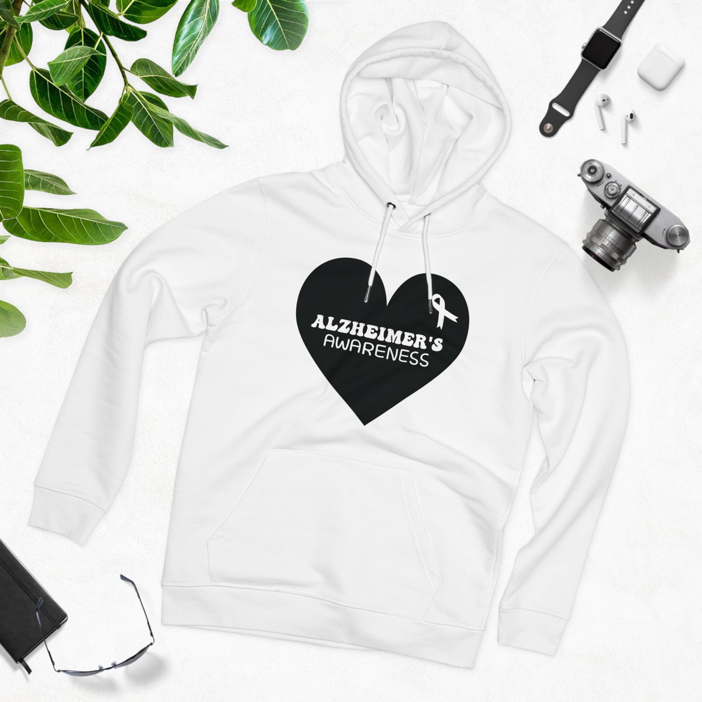 Awareness Heart - Alzheimer's in Pastel Aesthetic | Unisex Heavy Blend Organic Hoodie Sweatshirt