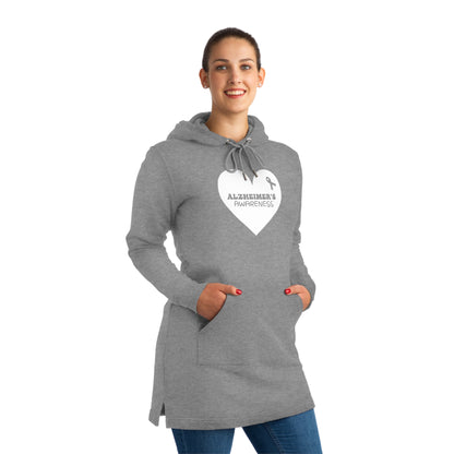 Awareness Heart - Alzheimer's, Women's Streeter Organic Hoodie Dress (Dark), Printed