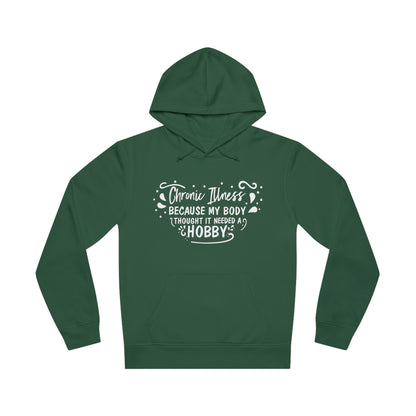 My Body Thought it Needed a Hobby, Unisex Organic Drummer Hoodie, Printed