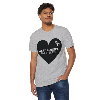 Awareness Heart - Alzheimer's, Unisex Organic Cotton T-shirt, Printed