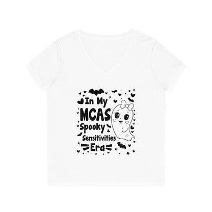 In My MCAS Spooky Sensitivities Era, Women's Evoker V-Neck T-Shirt, Printed