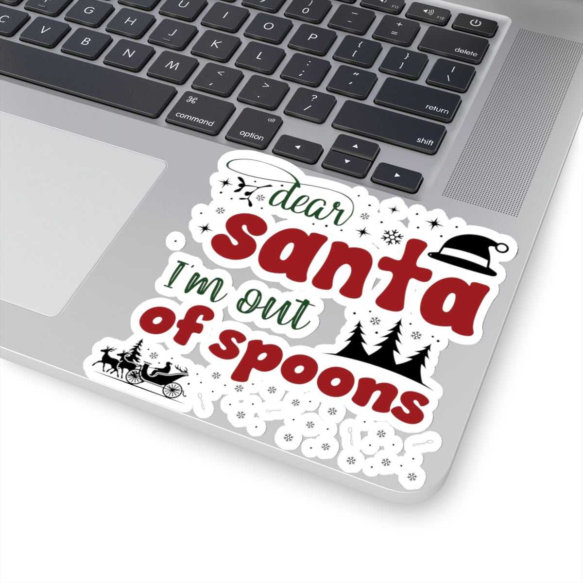 Dear Santa, I’m Out of Spoons | Colorful Vinyl Sticker