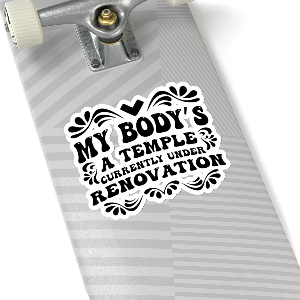 My Body's A Temple..., Sticker (Black)