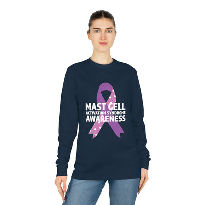 Awareness Ribbon - Mast Cell Activation Syndrome, Unisex Organic Long Sleeve Tee, Printed