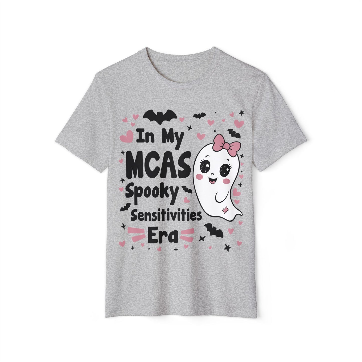 In My MCAS Spooky Sensitivities Era, Unisex Organic Cotton T-shirt (Colorful), Printed