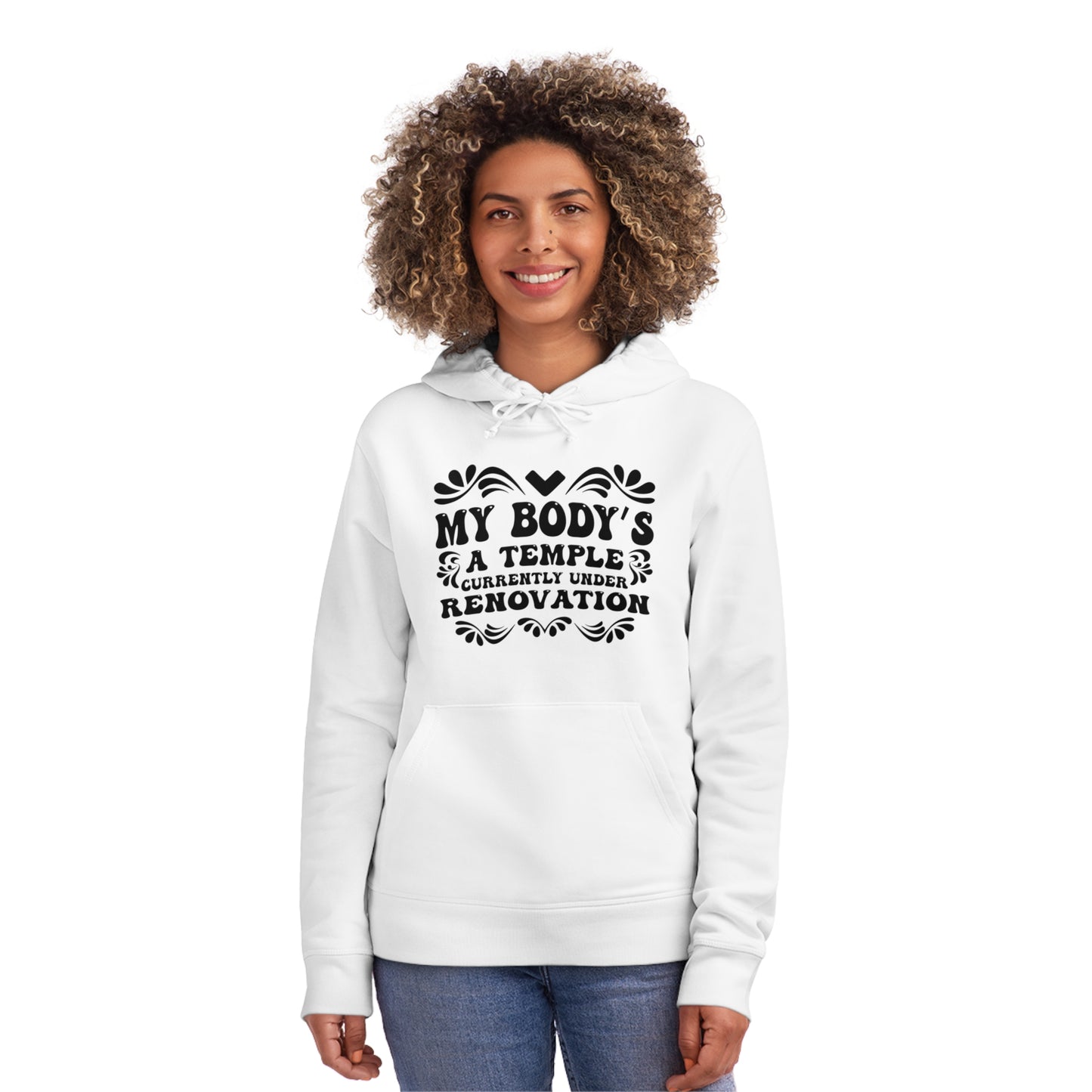 My Body's A Temple..., Unisex Organic Drummer Hoodie, Printed