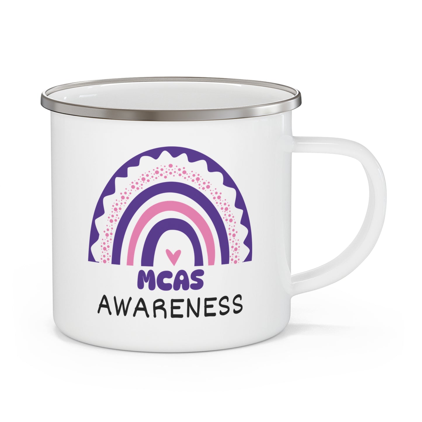 MCAS Big Awareness Rainbow | Lead-free Enamel Camping Mug (12oz)