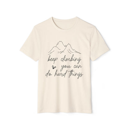 Keep Climbing, Unisex Organic Cotton T-shirt, Printed