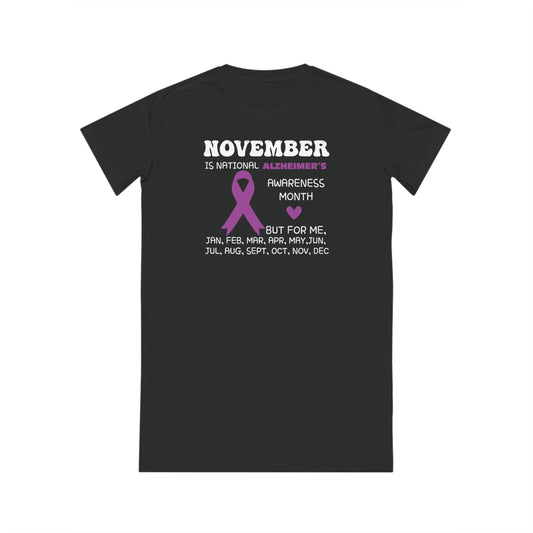 Awareness Month - Alzheimer's, Women's Spinner T-Shirt Dress, Printed