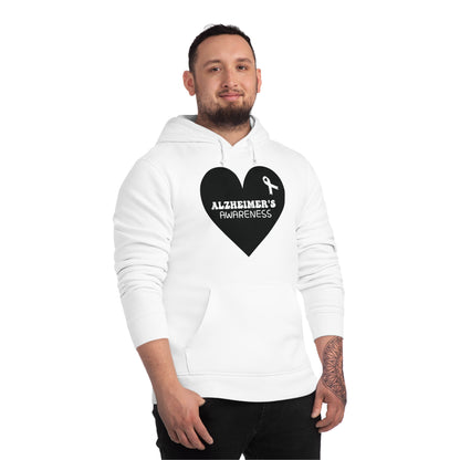 Awareness Heart - Alzheimer's, Unisex Organic Drummer Hoodie, Printed