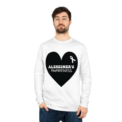 Awareness Heart - Alzheimer's, Unisex Organic Long Sleeve Tee, Printed