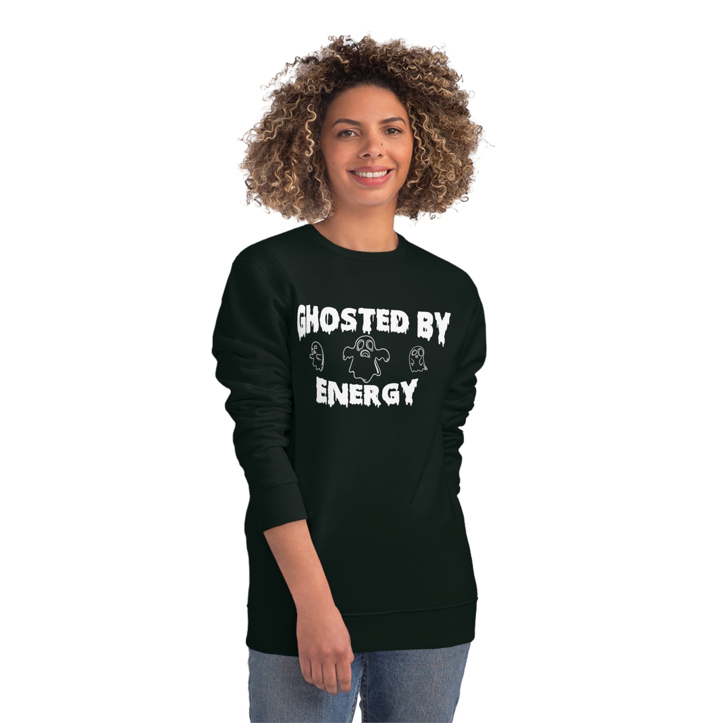 Ghosted by Energy with Spooky Ghosts, Unisex Organic Sweatshirt, Printed