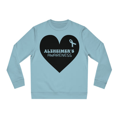 Awareness Heart - Alzheimer's, Unisex Organic Sweatshirt, Printed