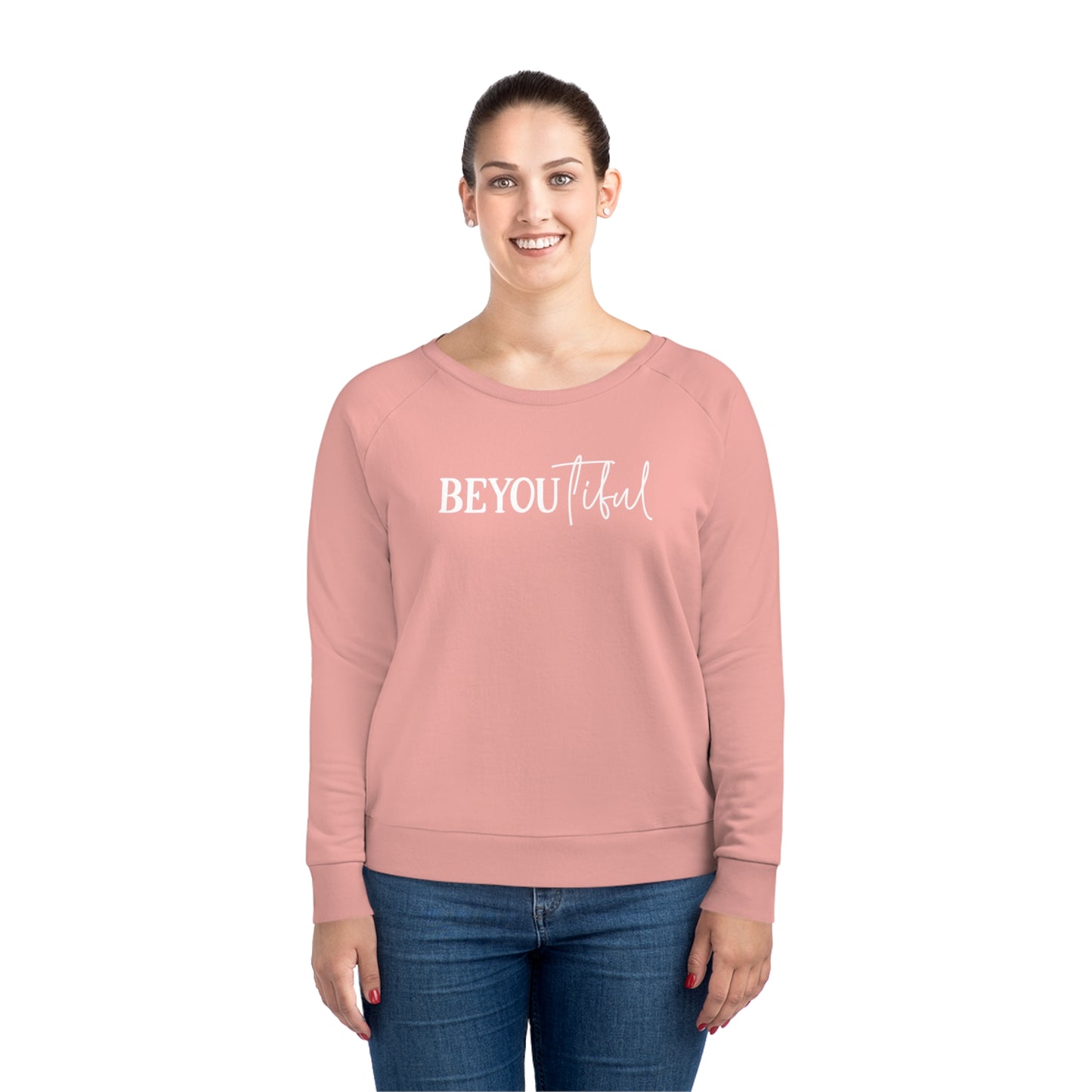 BeYOUtiful, Women's Dazzler Relaxed Organic Fit Sweatshirt, (Light) Printed