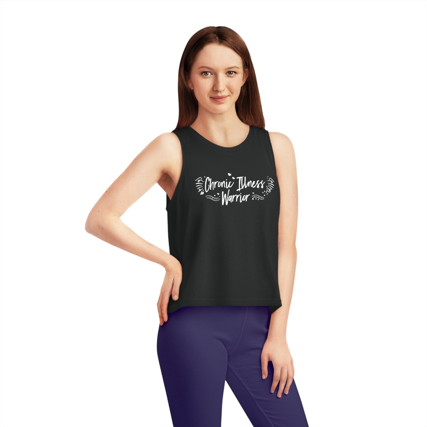 Chronic Illness Warrior, Women's Dancer Cropped Tank Top, Printed